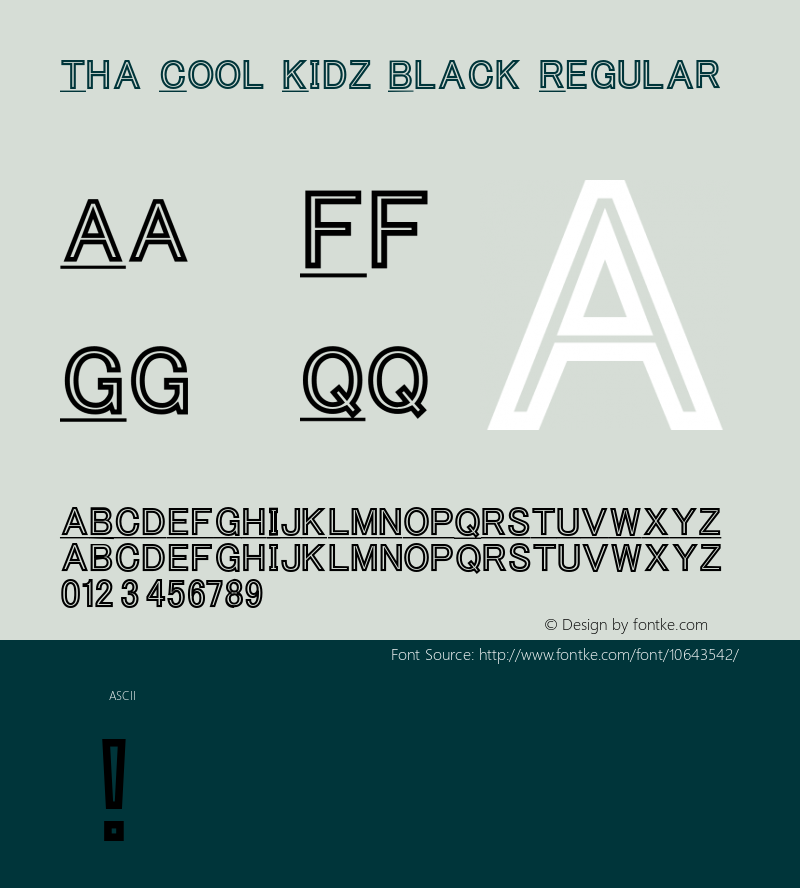 Tha Cool Kidz Black Regular Version 1.000;PS 001.001;hotconv 1.0.56图片样张