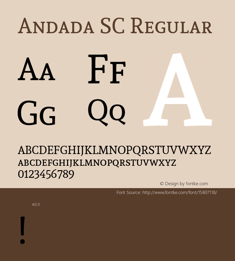 Andada SC Regular Version 1.003; ttfautohint (v1.4.1)图片样张