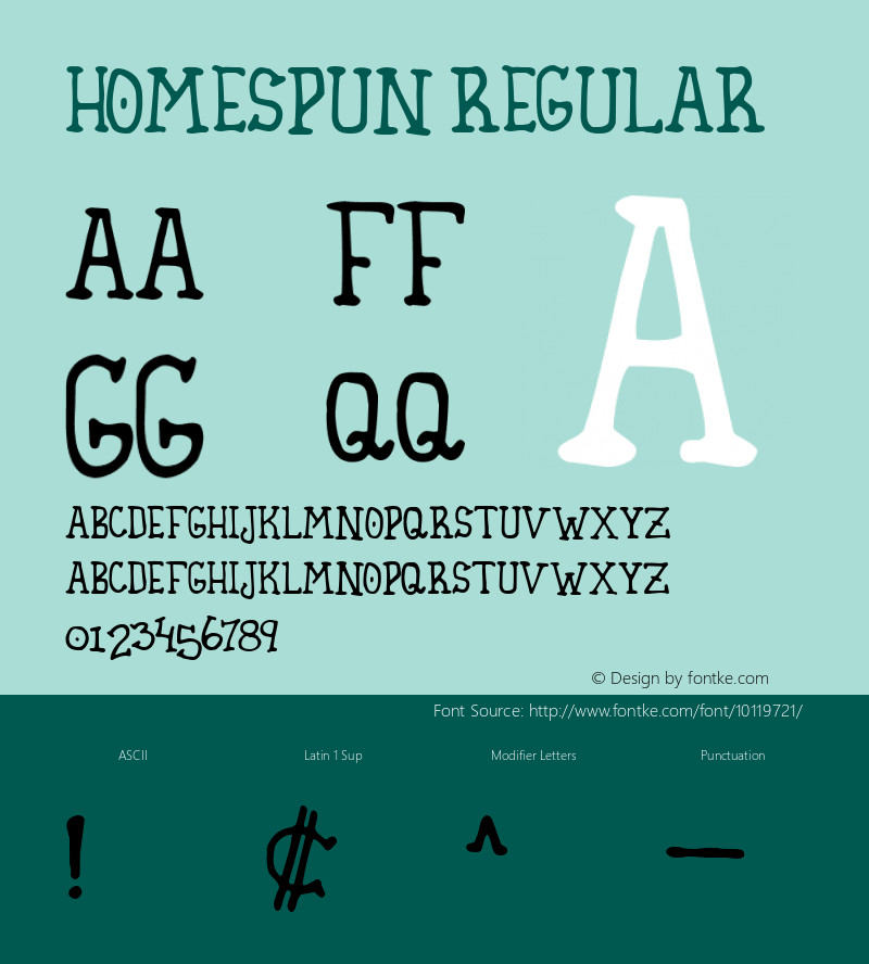 Homespun Regular 1.0 www.cumberlandgames.com图片样张