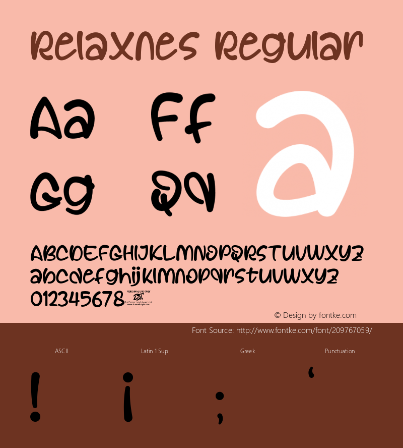 Relaxnes Version 1.00;November 8, 2021;FontCreator 13.0.0.2683 64-bit图片样张