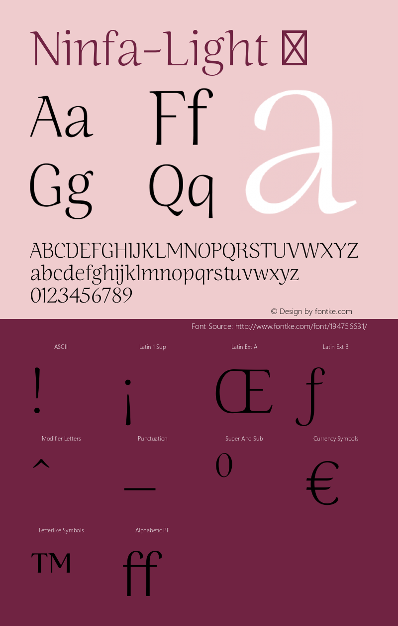 ☞Ninfa-Light 001.000;com.myfonts.dootype.ninfa.light.wfkit2.35kf图片样张