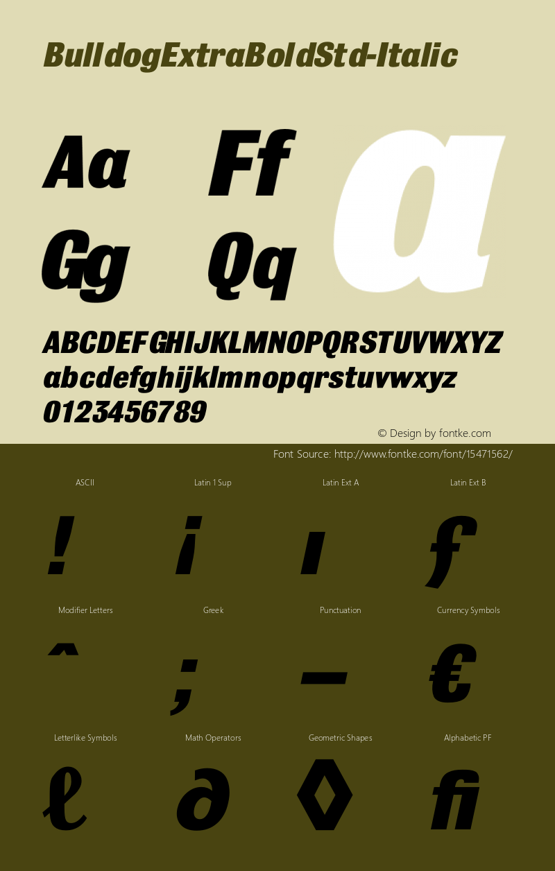 BulldogExtraBoldStd-Italic ☞ Version 001.005;com.myfonts.easy.clubtype.bulldog-std.extra-bold-italic.wfkit2.version.3cpf图片样张