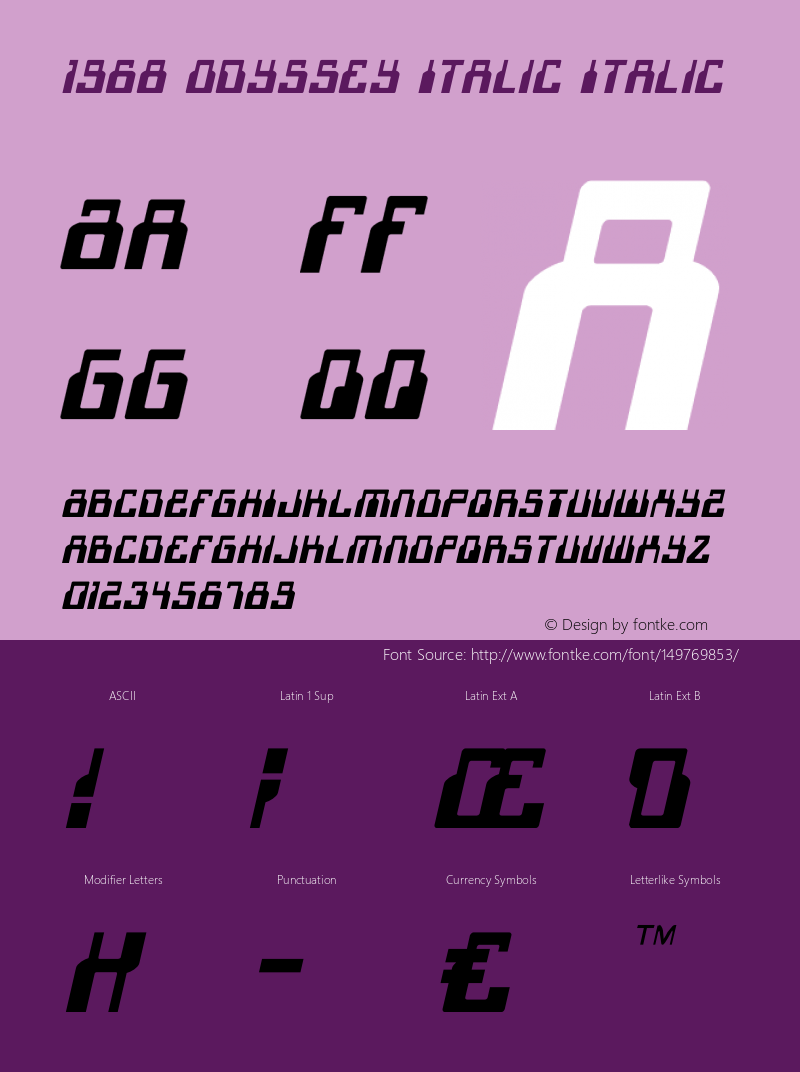 1968 Odyssey Italic Version 1.0; 2015图片样张