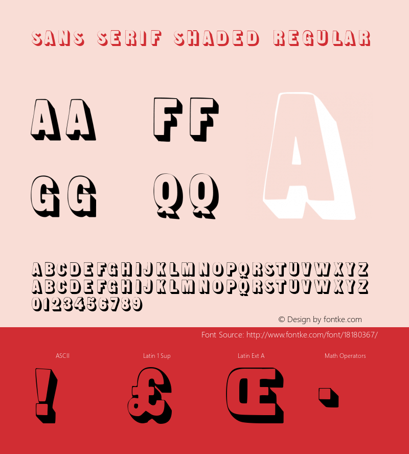 Sans Serif Shaded Regular Version 1.0; 2002; initial release图片样张