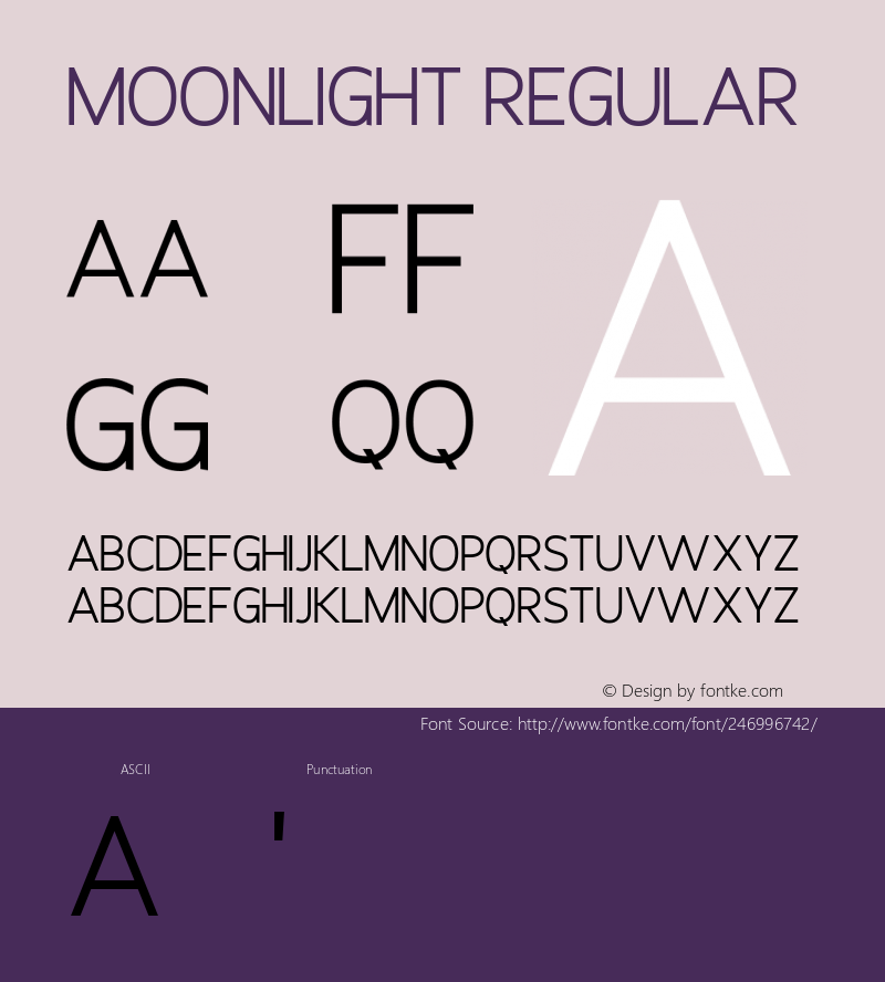 Moonlight Version 1.00;March 20, 2022;FontCreator 13.0.0.2683 32-bit图片样张