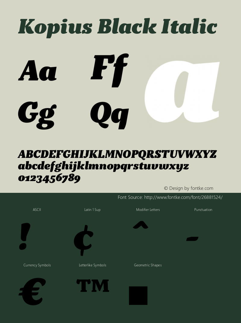 Kopius Black Italic Version 1.001图片样张