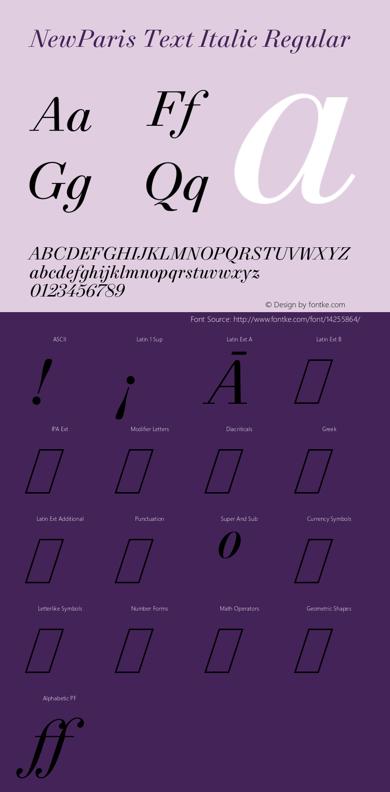 NewParis Text Italic Regular Version 2.001图片样张