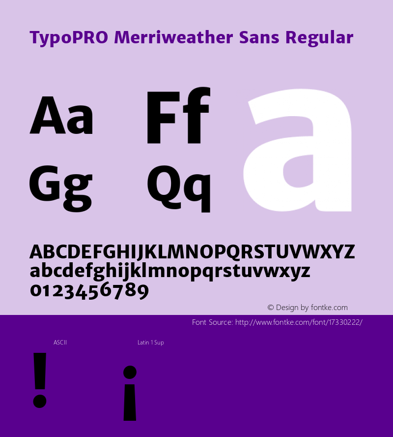 TypoPRO Merriweather Sans Regular Version 1.006; ttfautohint (v1.4.1) -l 6 -r 50 -G 0 -x 11 -H 220 -D latn -f none -w 