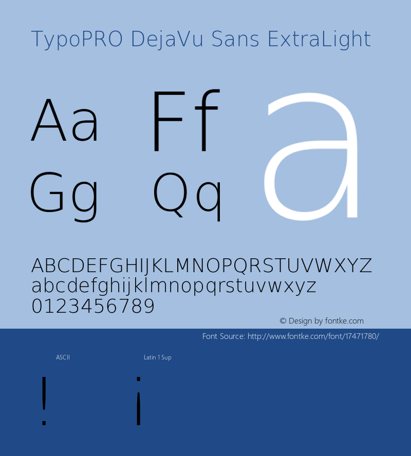 TypoPRO DejaVu Sans ExtraLight Version 2.34图片样张