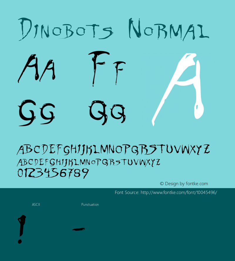 Dinobots Normal Macromedia Fontographer 4.1 8/9/00图片样张