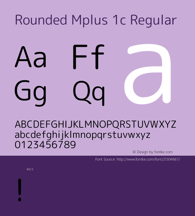 Rounded Mplus 1c Regular 图片样张