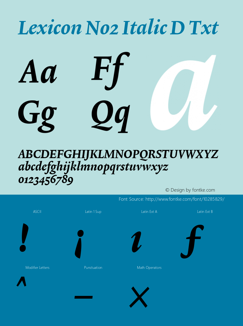 Lexicon No2 Italic D Txt 001.000图片样张