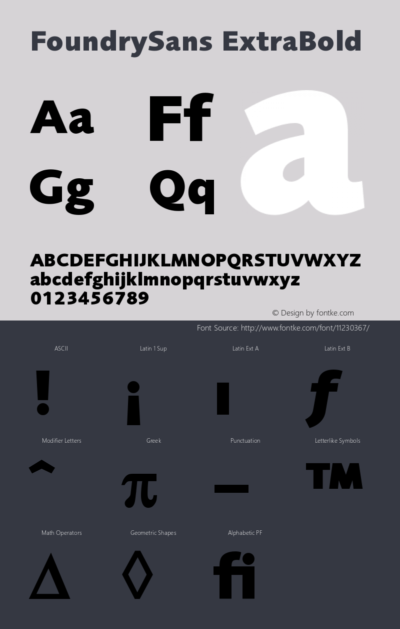 FoundrySans ExtraBold Version 001.000图片样张