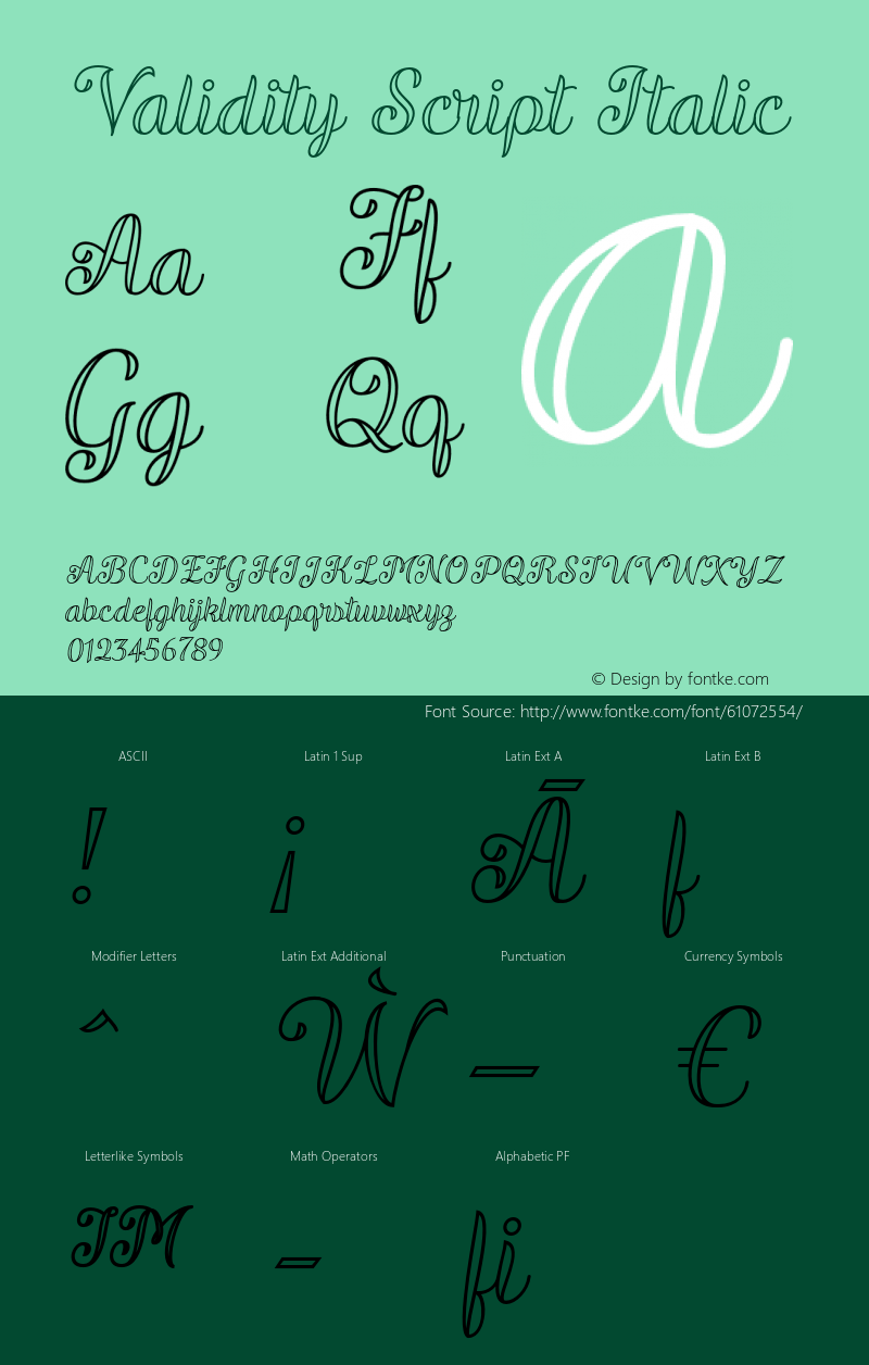 ValidityScript-Italic 1.0图片样张