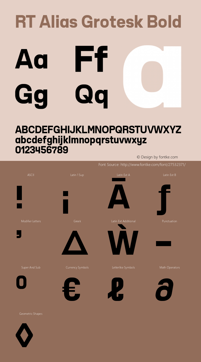 RT Alias Grotesk Bold Version 1.000;PS 001.000;hotconv 1.0.88;makeotf.lib2.5.64775图片样张