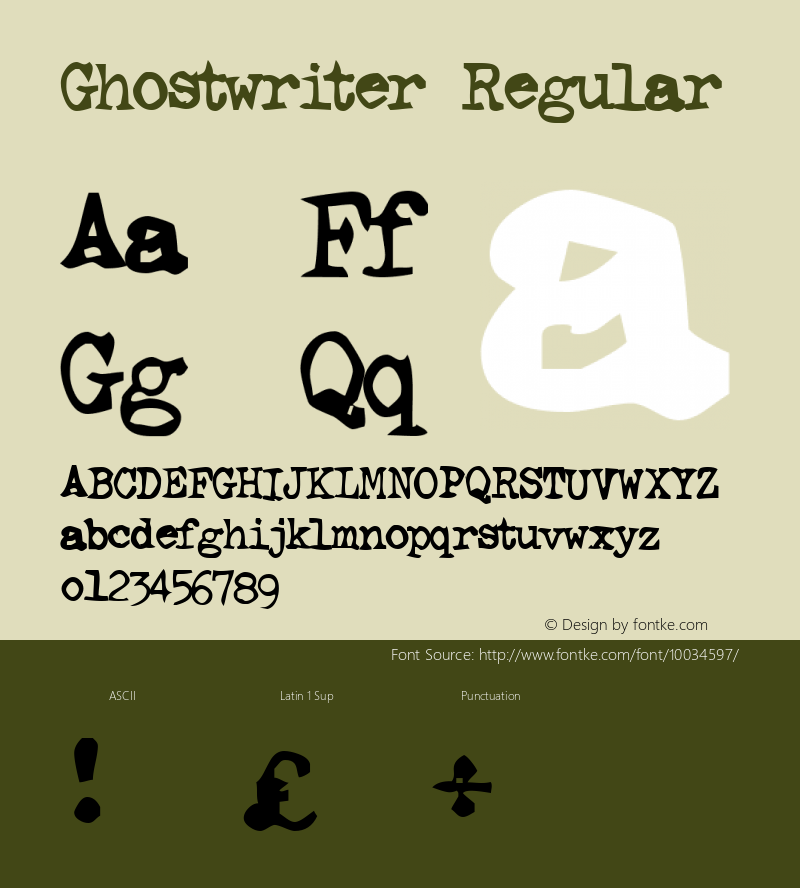 Ghostwriter Regular www.pizzadude.cjb.net图片样张