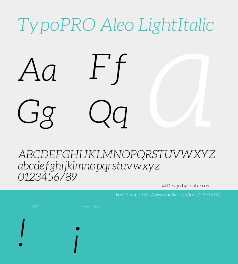 TypoPRO Aleo LightItalic Version 1.1图片样张