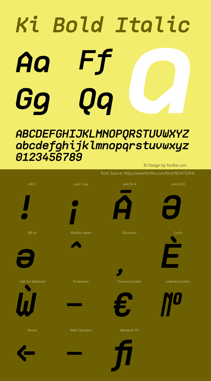 Ki Bold Italic 1.000图片样张