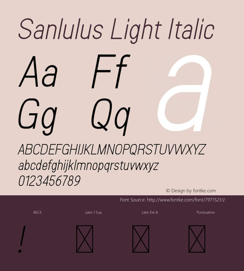 Sanlulus Light Italic Version 1.001;Fontself Maker 3.5.1图片样张