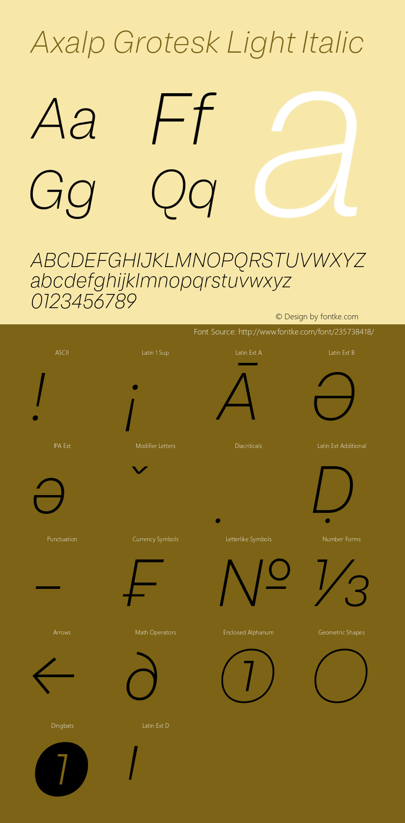 Axalp Grotesk Light Italic Version 1.000;PS 001.000;hotconv 1.0.88;makeotf.lib2.5.64775图片样张