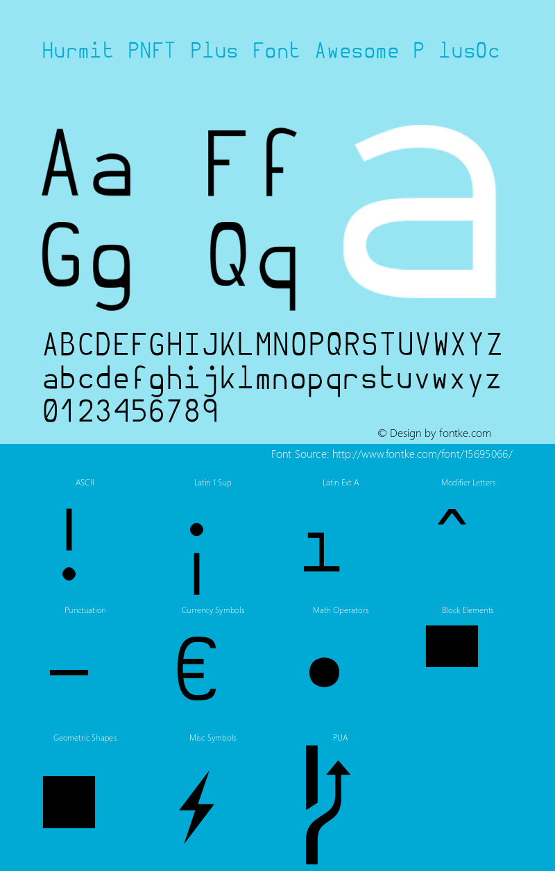 Hurmit PNFT Plus Font Awesome P lusOc Version 1.21;Nerd Fonts 0.5.图片样张