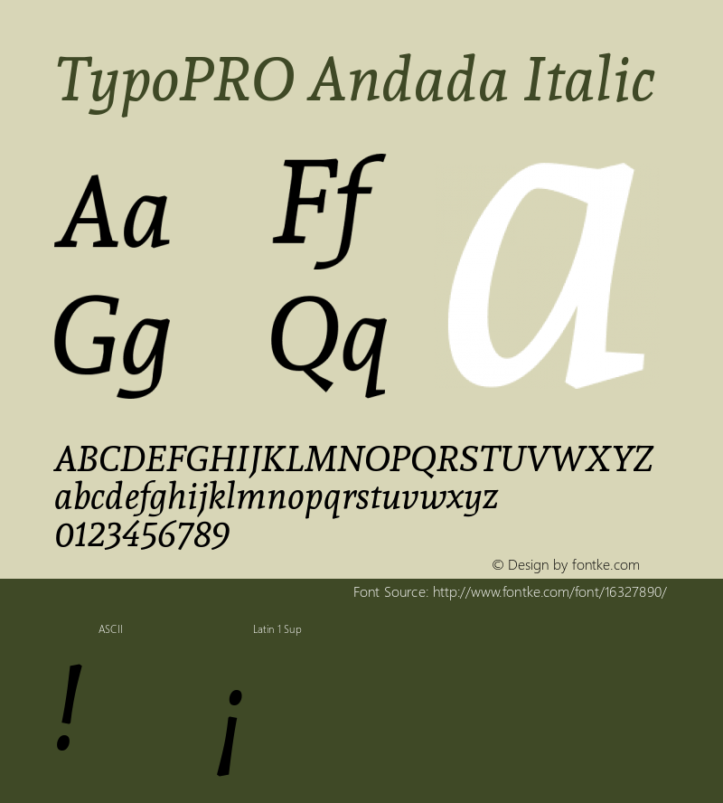 TypoPRO Andada Italic Version 1.003图片样张