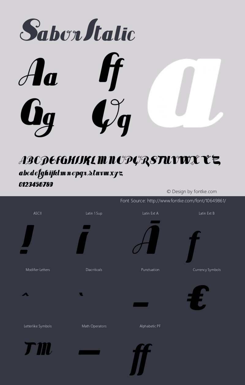 SaborItalic ☞ Version 3.005 2012;com.myfonts.intellecta.sabor.italic.wfkit2.3Np2图片样张