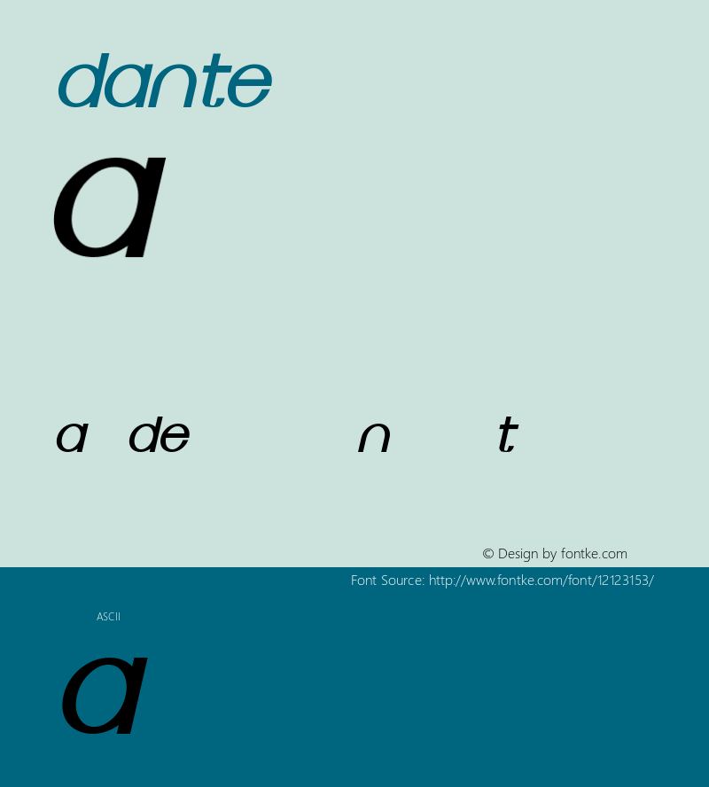 DANTE Bold-Italic Version 0.01图片样张
