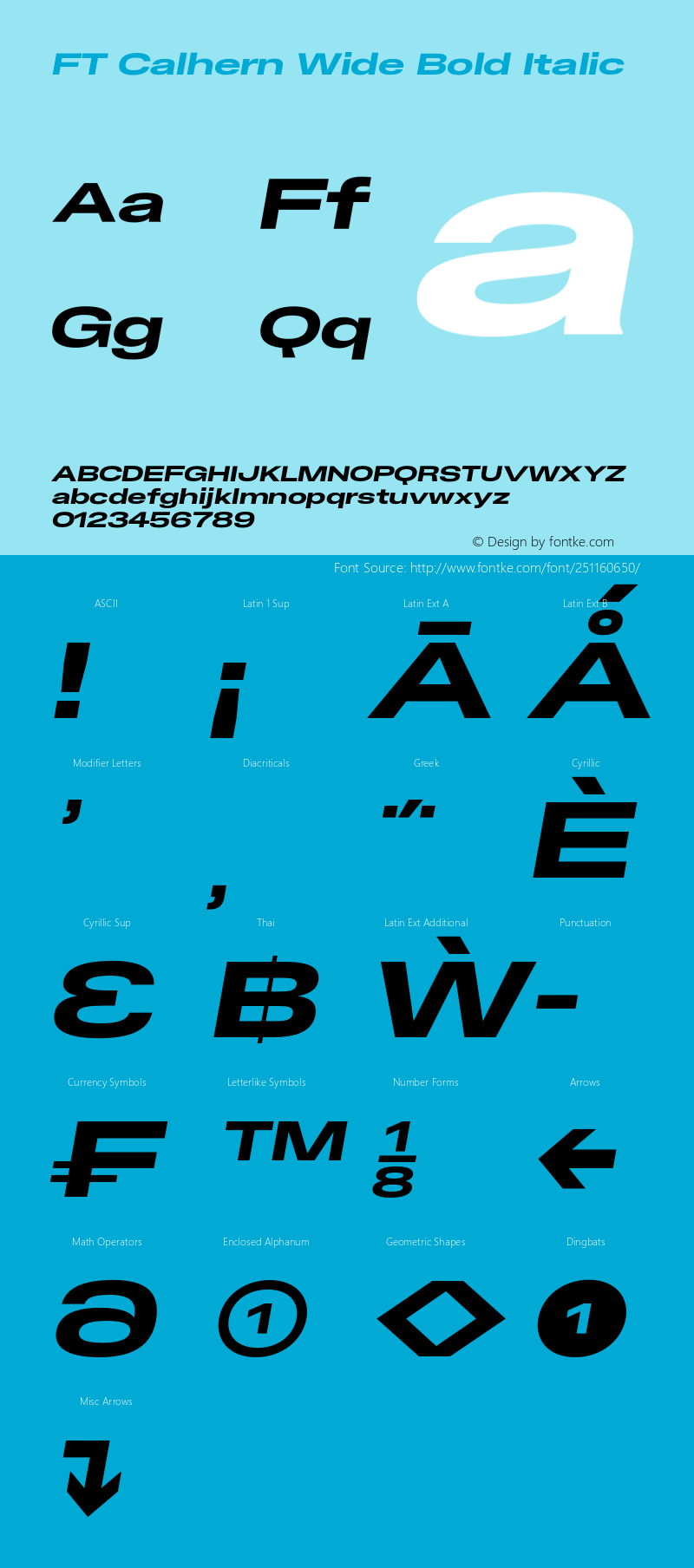 FT Calhern Wide Bold Italic Version 1.001;Glyphs 3.1.2 (3151)图片样张