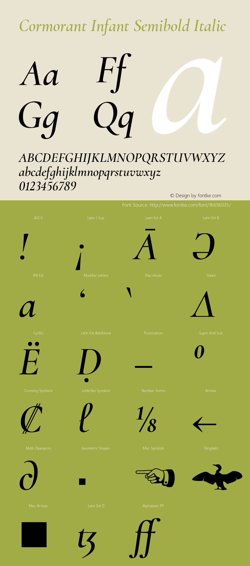 Cormorant Infant Semibold Italic Version 2.006图片样张