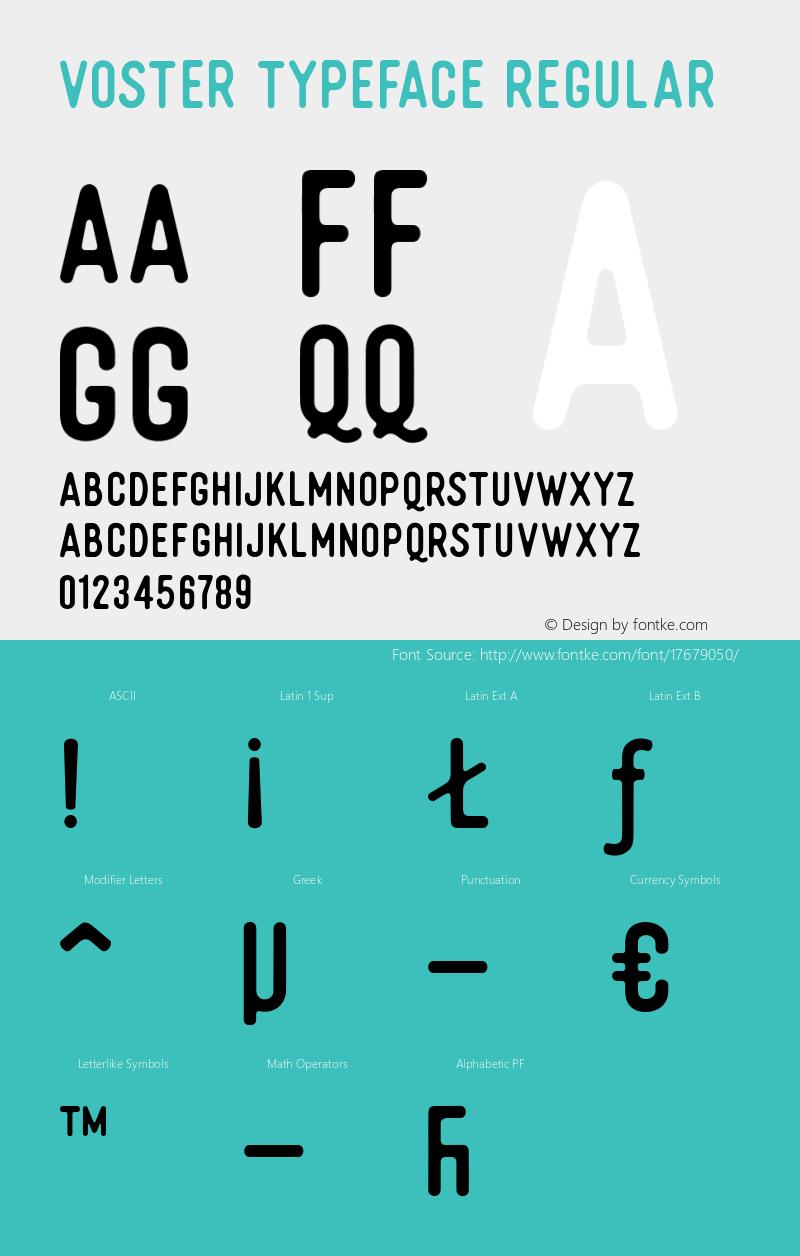 Voster Typeface Regular Version 1.000图片样张