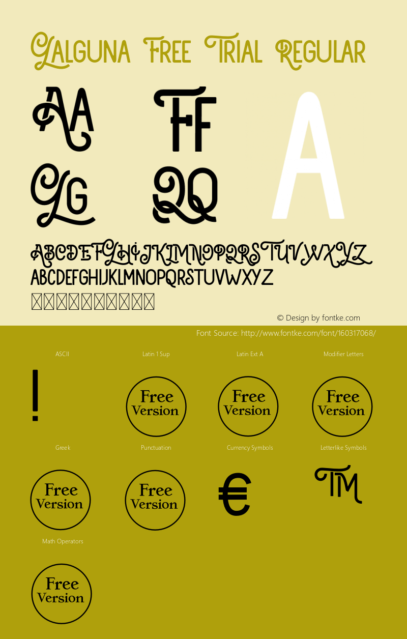 Galguna Free Trial Version 1.00;September 26, 2020;FontCreator 13.0.0.2683 64-bit图片样张