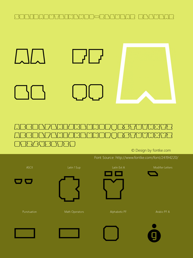 Solida Outline W90 Regular Version 1.0图片样张