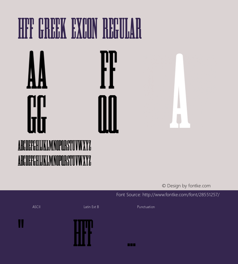 HFF Greek ExCon 2.019 | Free for personal, private and non-commercial use | fontfun@gmail.com图片样张