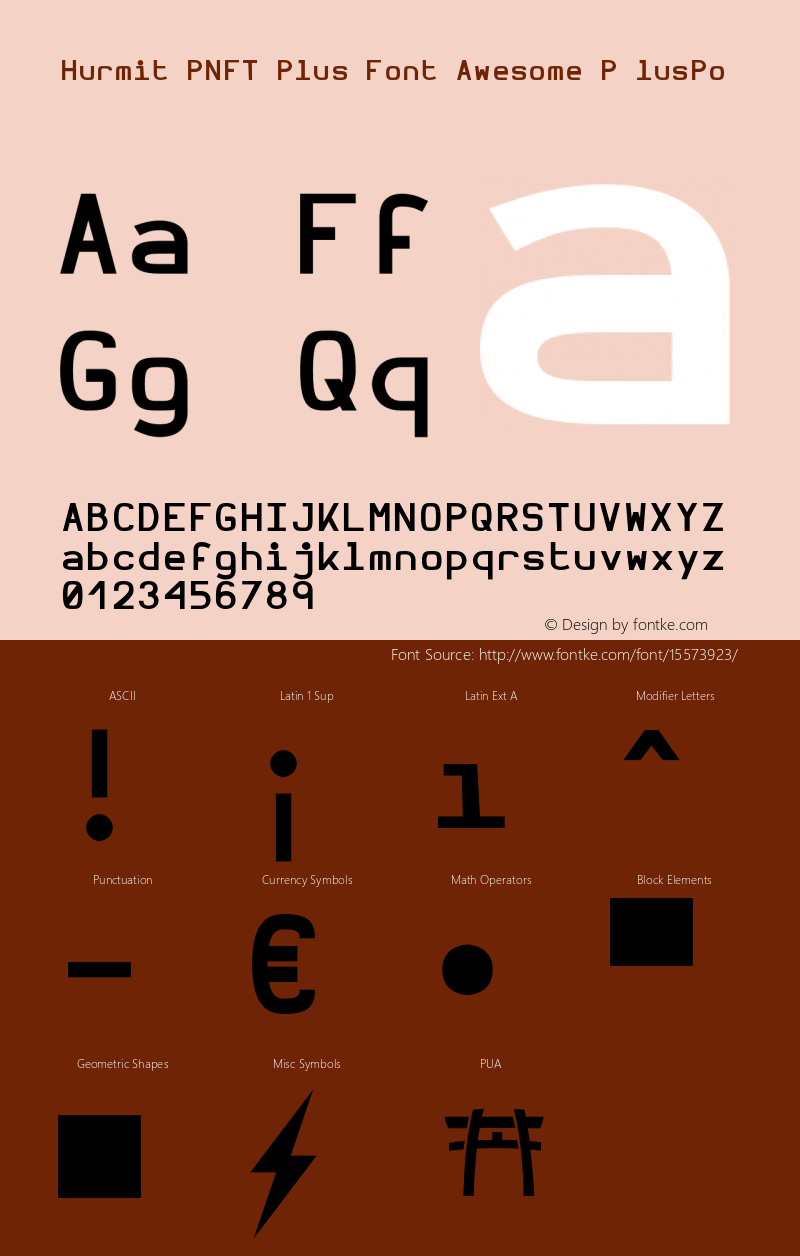 Hurmit PNFT Plus Font Awesome P lusPo Version 1.21;Nerd Fonts 0.4.图片样张