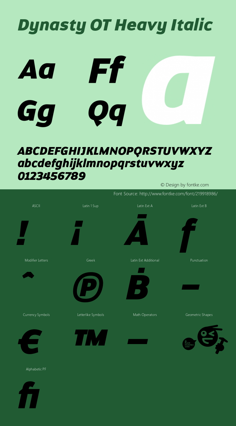 DynastyOT-HeavyItalic Version 2.000图片样张