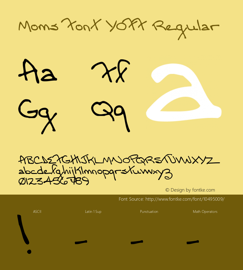 Moms Font YOFF Regular Version 001.000图片样张