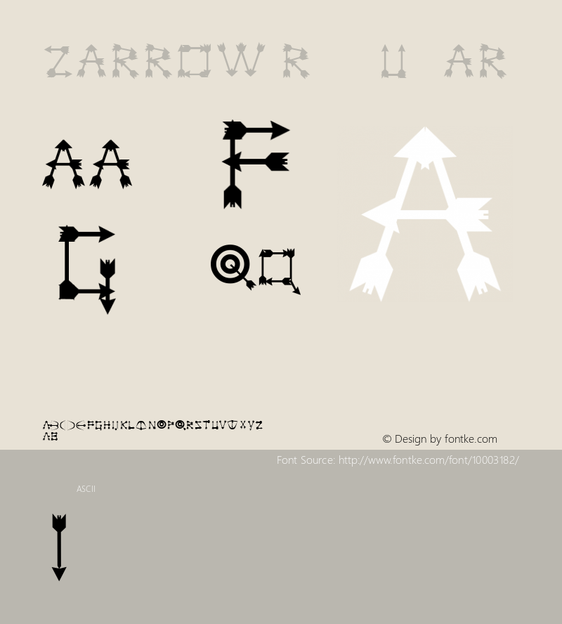 Zarrow Regular Altsys Fontographer 3.5  9/24/92图片样张
