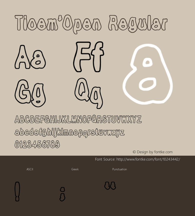 Tioem-Open Regular Version 1.00 January 22, 2009, initial release图片样张