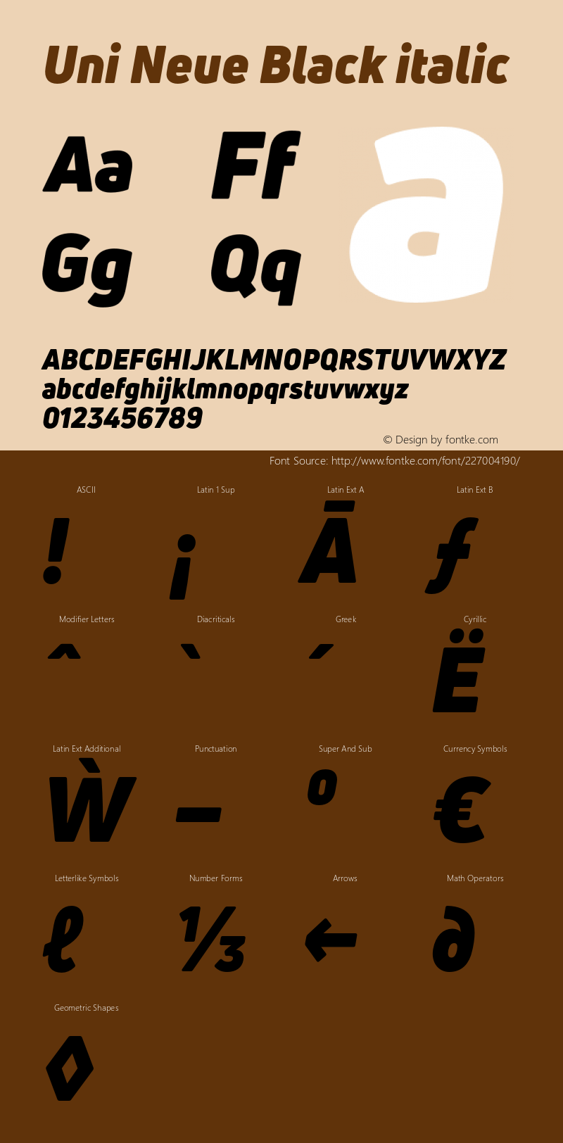 UniNeueBlack-Italic Version 1.0图片样张