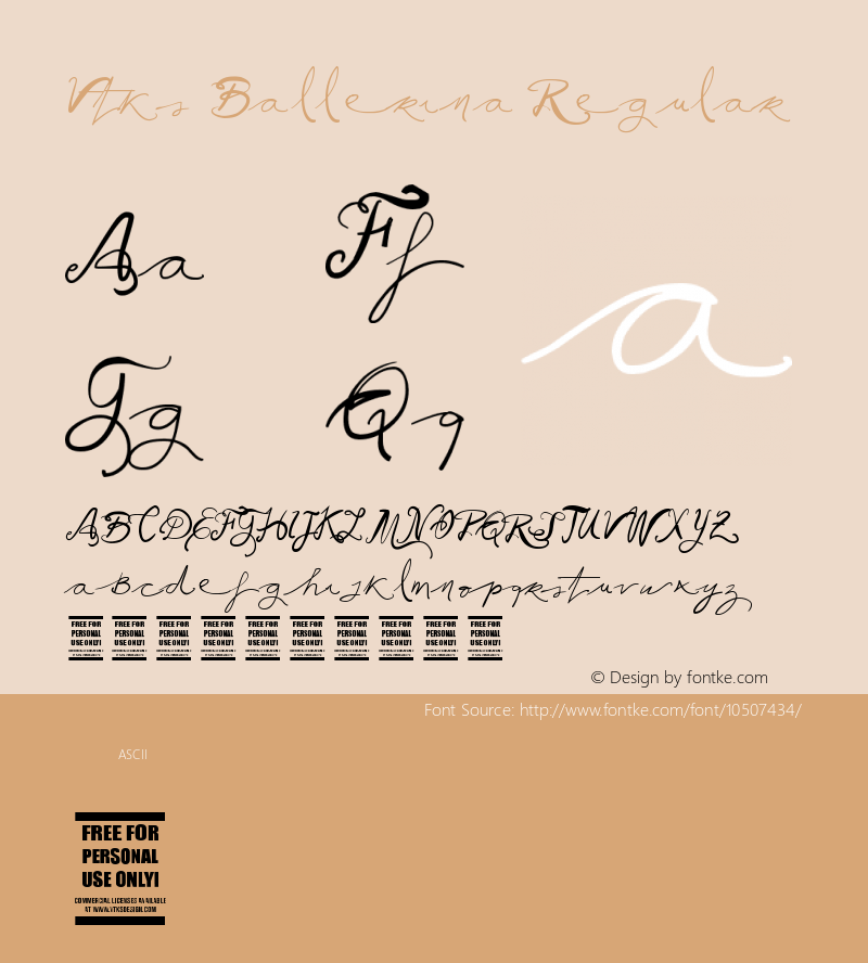 Vtks Ballerina Regular Version 1.00 December 14, 2012, initial release图片样张