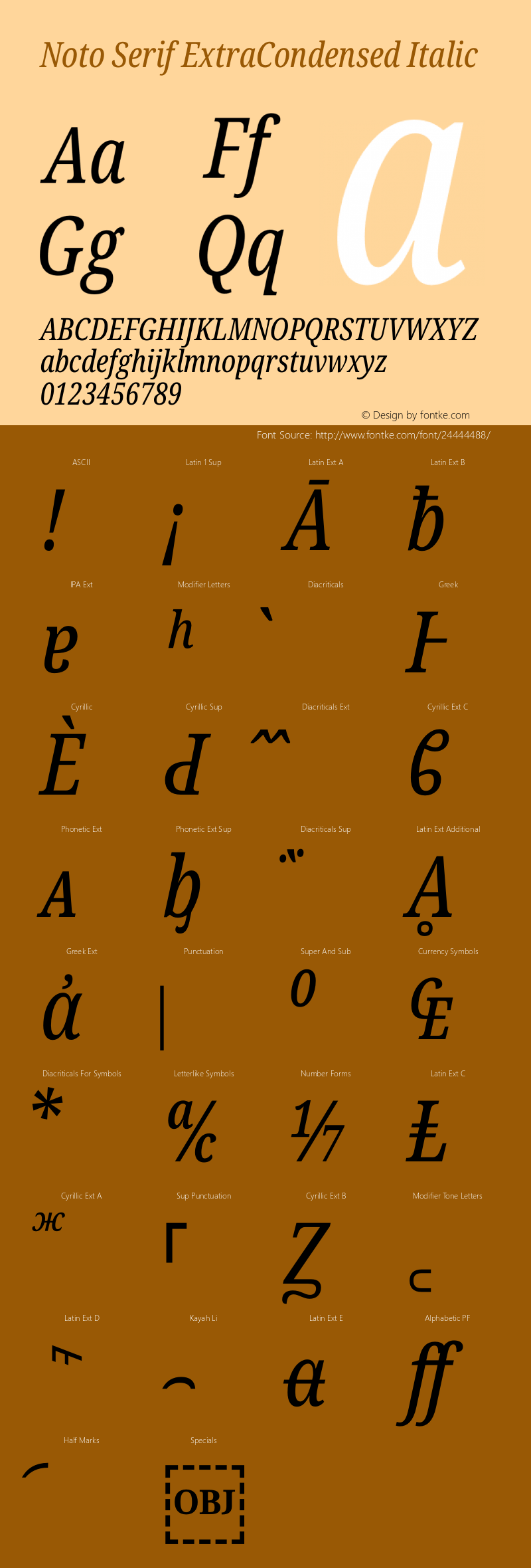 Noto Serif ExtraCondensed Italic Version 2.000图片样张