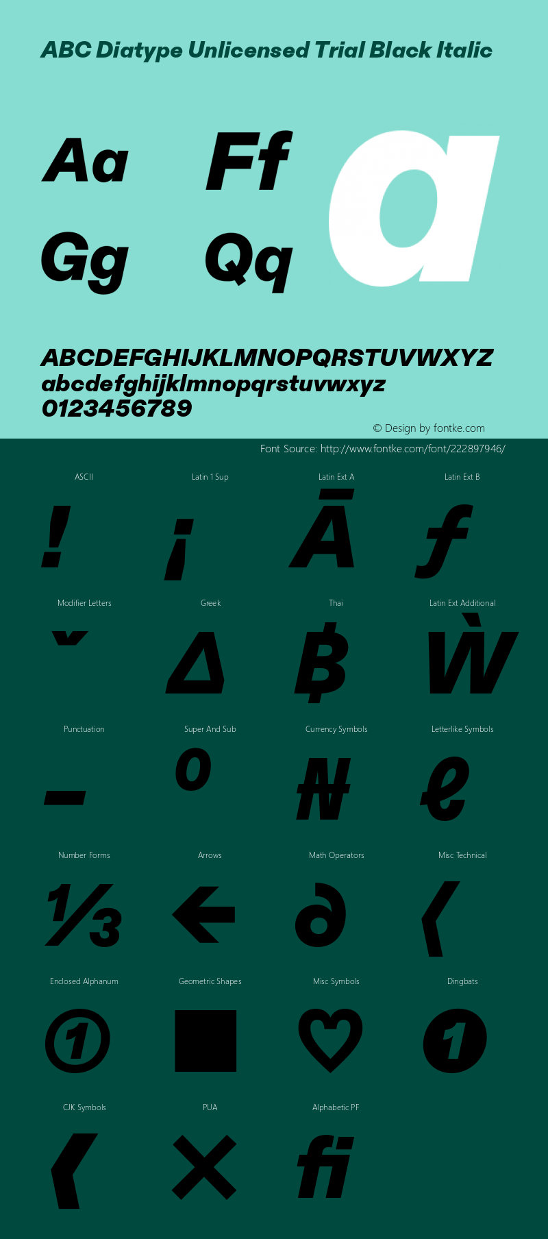 ABC Diatype Unlicensed Trial Black Italic Version 1.100;Unlicensed Trial图片样张