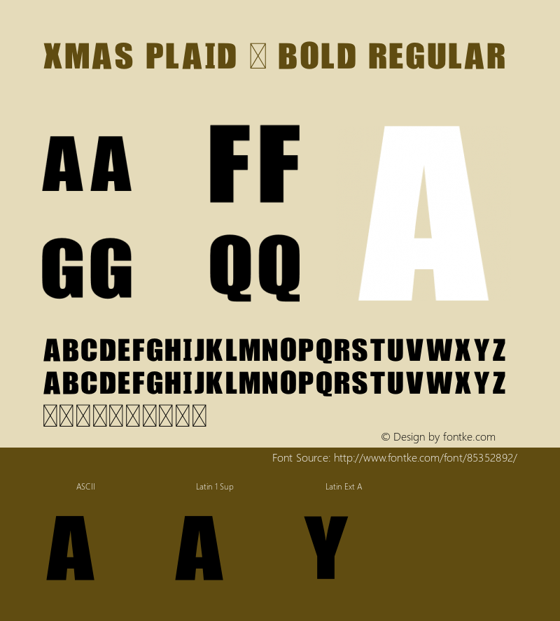 Xmas Plaid - Bold Version 1.001;Fontself Maker 3.5.4图片样张