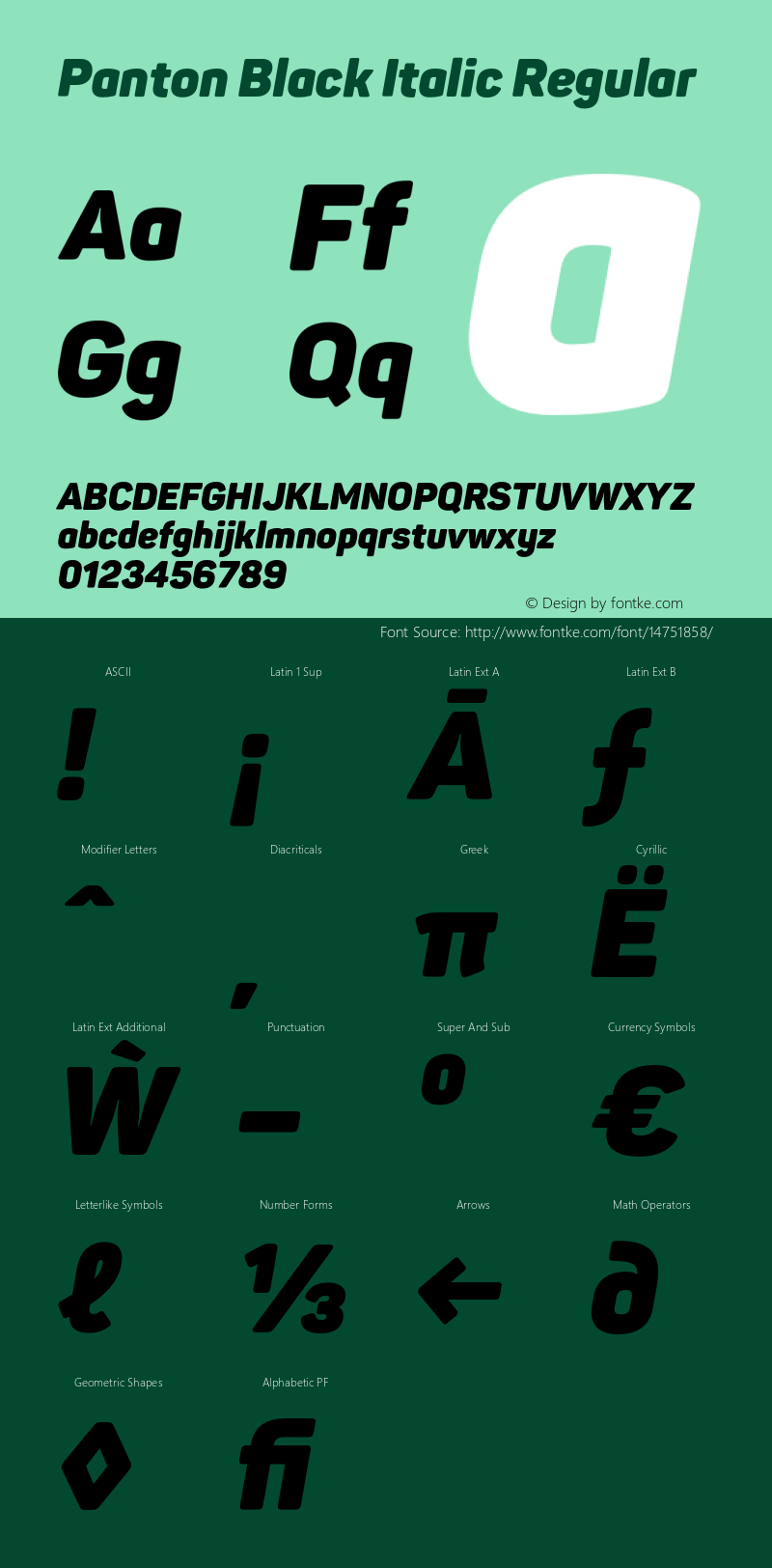 Panton Black Italic Regular Version 1.000;PS 001.000;hotconv 1.0.70;makeotf.lib2.5.58329图片样张