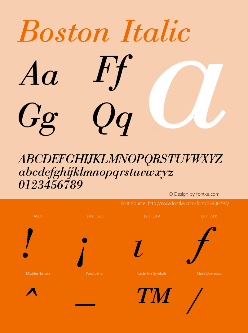 Boston Italic W.S.I. Int'l v1.1 for GSP: 6/20/95图片样张