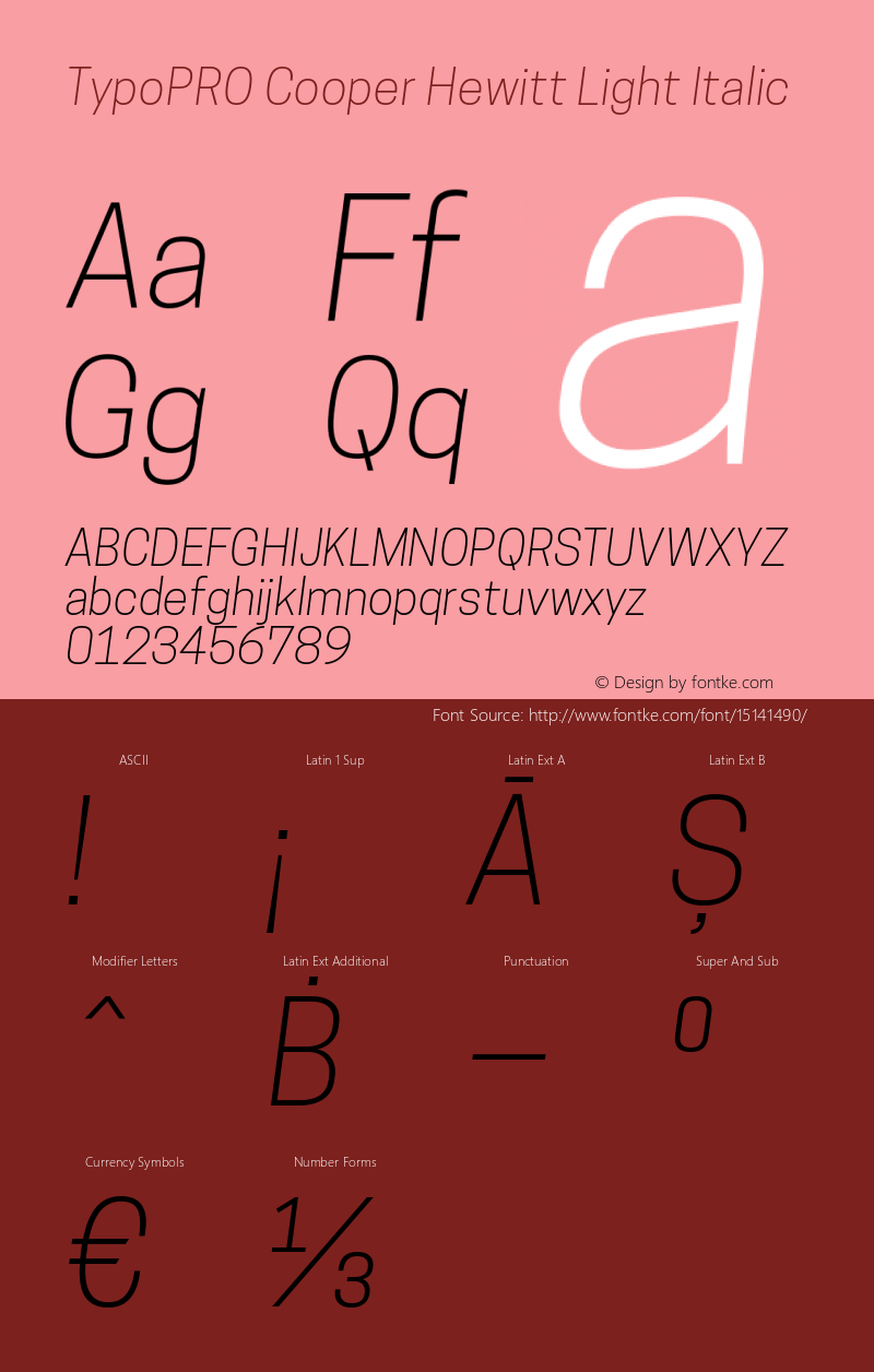 TypoPRO Cooper Hewitt Light Italic 1.000图片样张