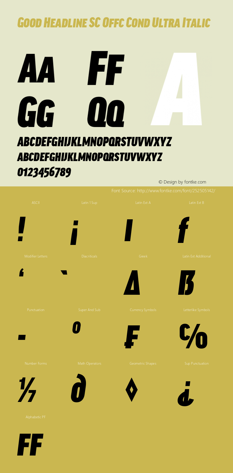 Good Head SC Offc Cond Ultra Italic Version 7.504; 2014; Build 1020图片样张