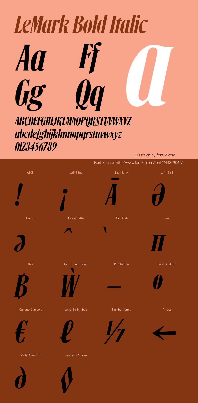 LeMark Bold Italic Version 1.000 | FøM Fix图片样张