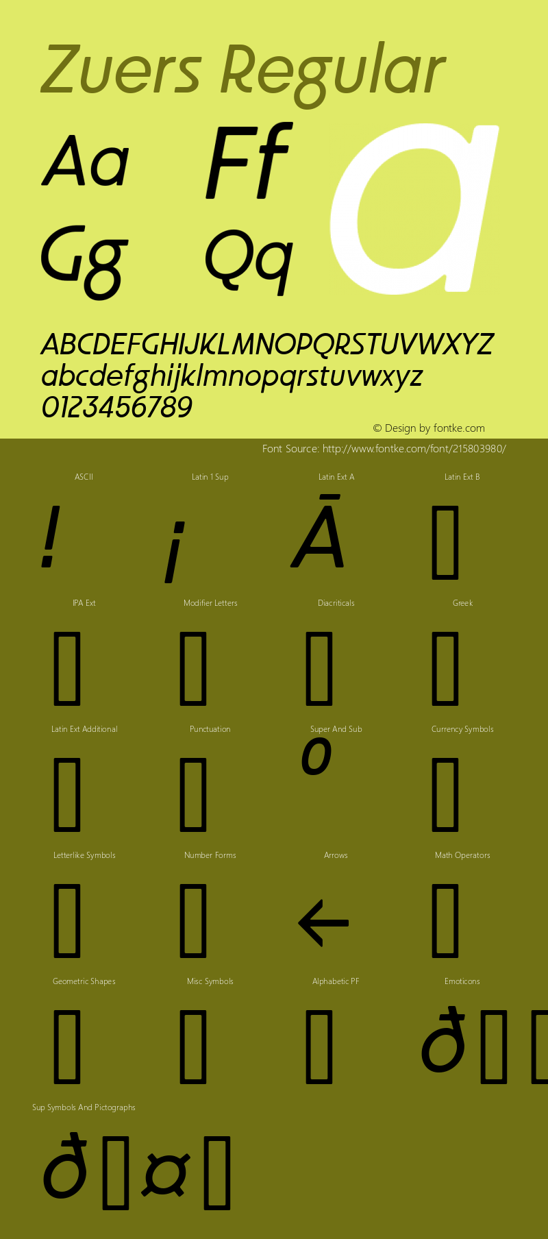 Zuers Italic Version 1.001图片样张